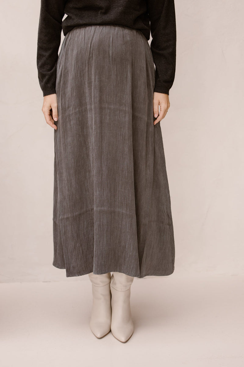 Skirt Long Crinkle Cupro Grey - Bij Keesje - Esqualo