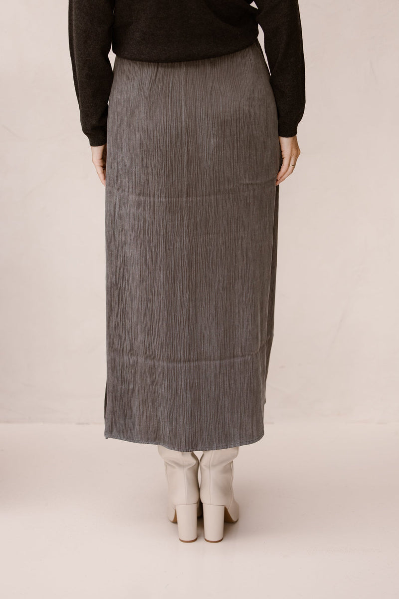 Skirt Long Crinkle Cupro Grey - Bij Keesje - Esqualo