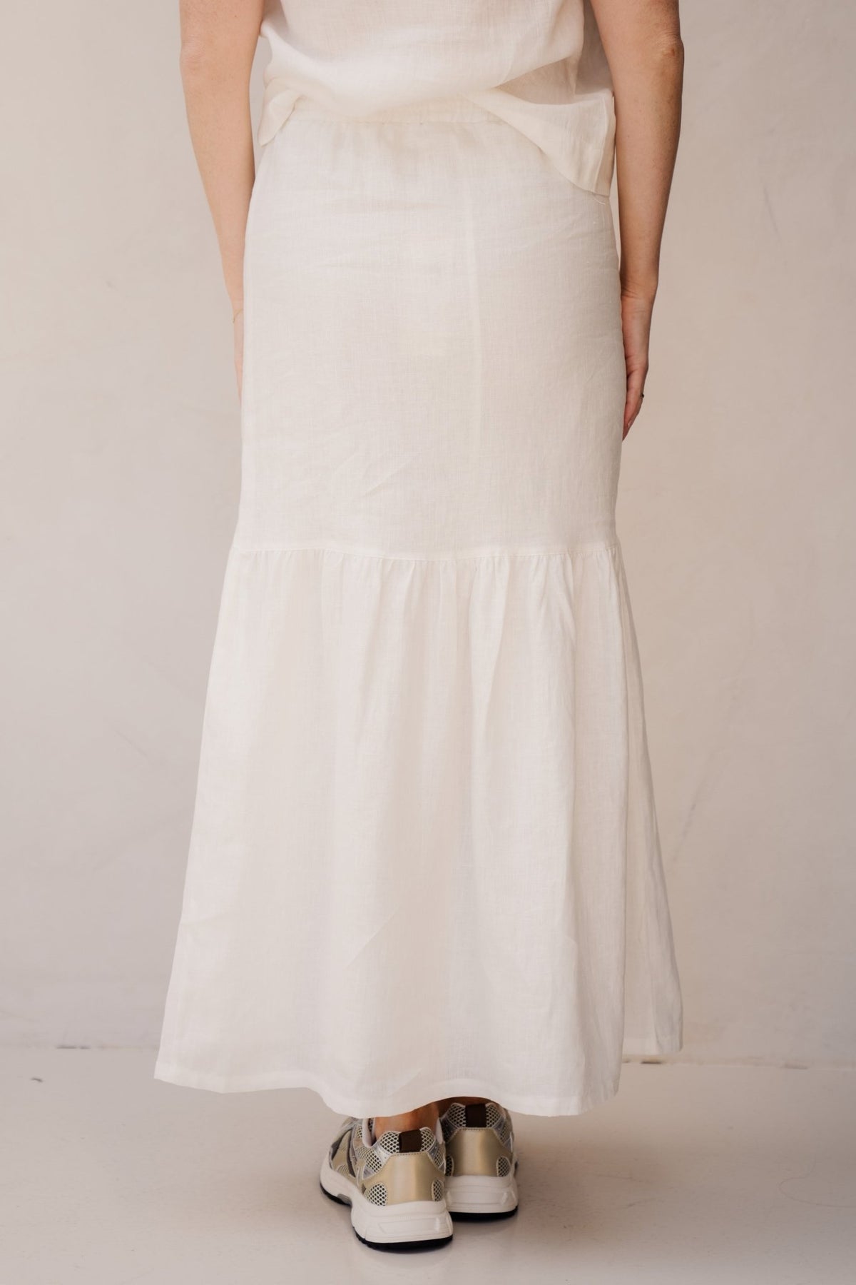 Skirt long linen offwhite - 28233 - Bij Keesje - Esqualo - rok