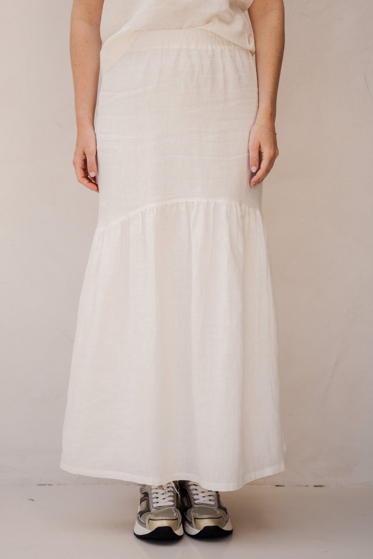 Skirt long linen offwhite - 28233 - Bij Keesje - Esqualo - rok