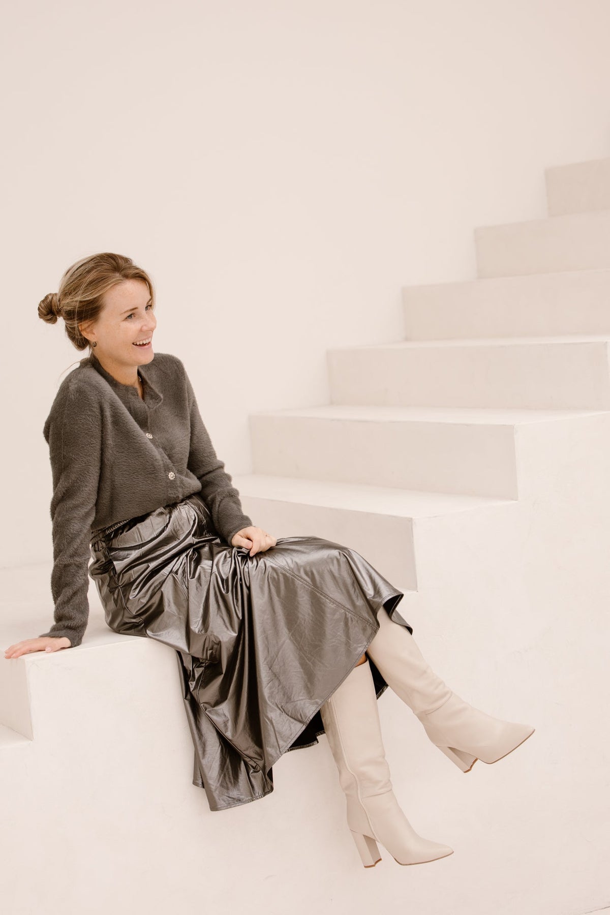 Skirt Long Metallic Grey - Bij Keesje - Esqualo