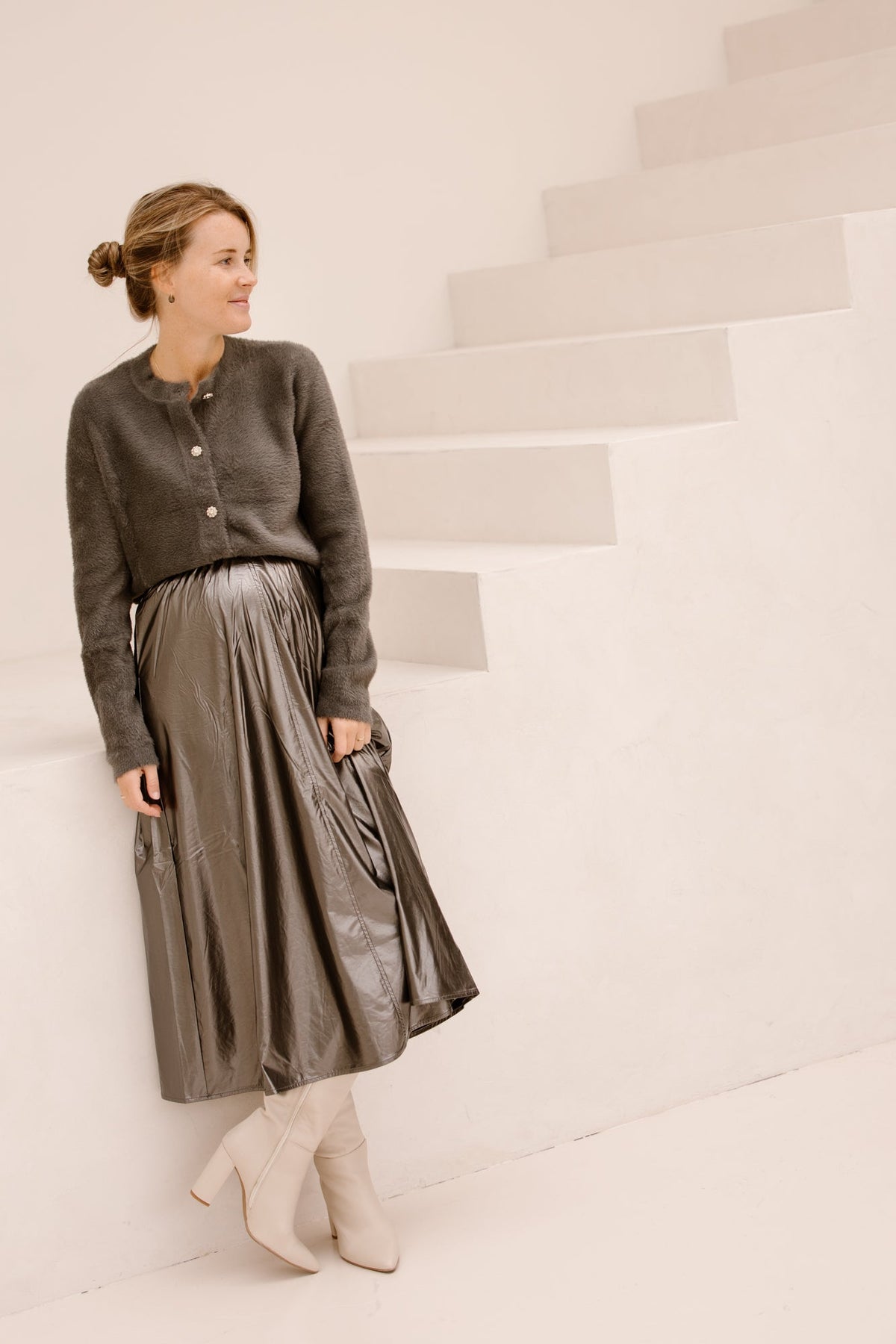 Skirt Long Metallic Grey - Bij Keesje - Esqualo