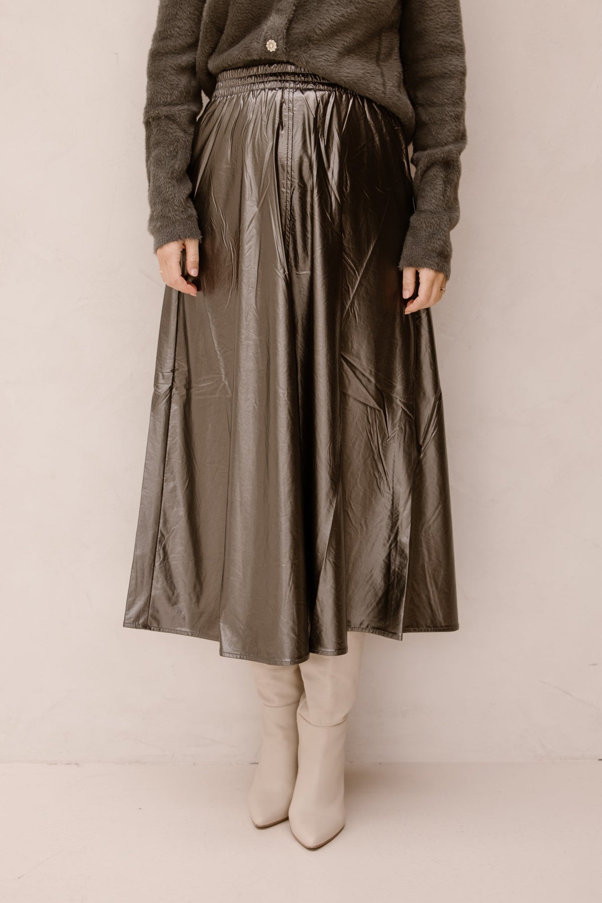 Skirt Long Metallic Grey - Bij Keesje - Esqualo