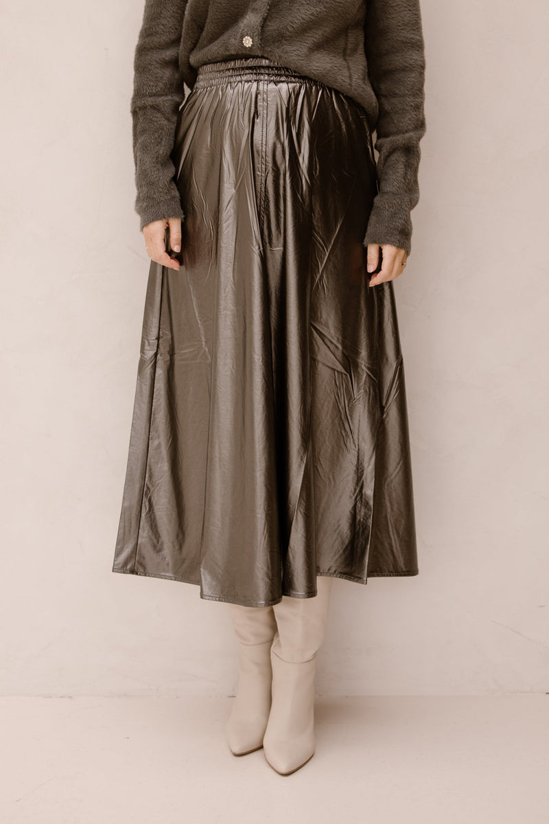 Skirt Long Metallic Grey - Bij Keesje - Esqualo