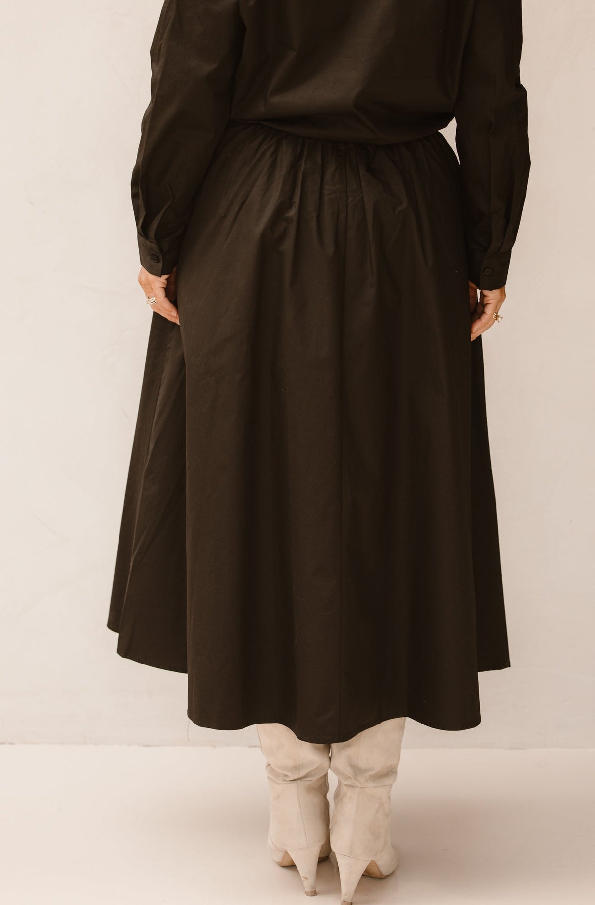 Skirt long poplin pockets poplin Black F25.28534 - Bij Keesje - Esqualo