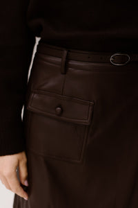 Skirt PU Cacao 11507 - Bij Keesje - Esqualo - Rokken