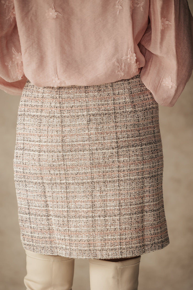 Skirt tweed pink SL - Bij Keesje