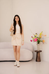 Skirt wrap buckle crushed light sand 10232 - Bij Keesje - Esqualo - rok