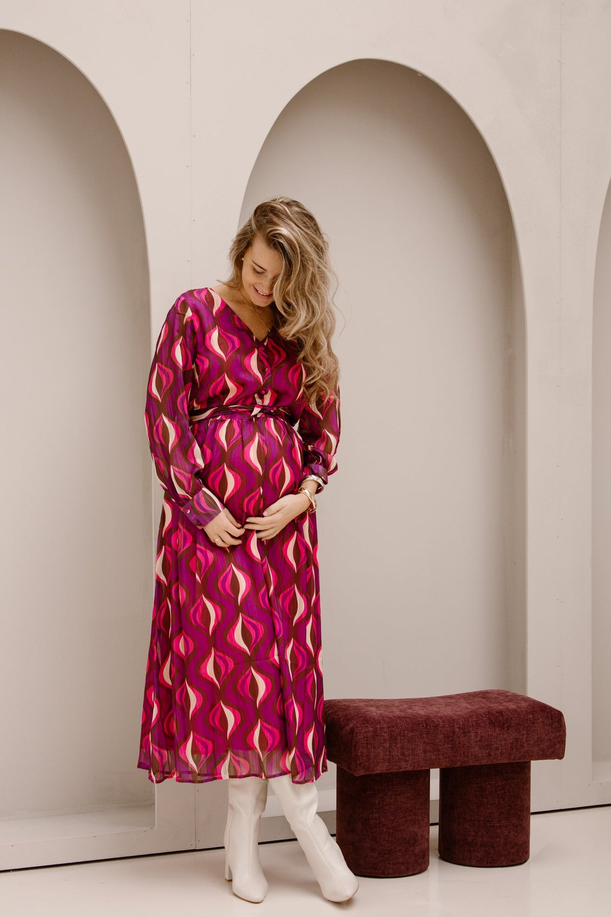 SL dress aubergine multicolour 25773 - Bij Keesje - Smashed Lemon