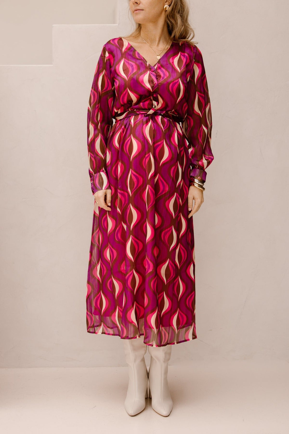 SL dress aubergine multicolour 25773 - Bij Keesje - Smashed Lemon