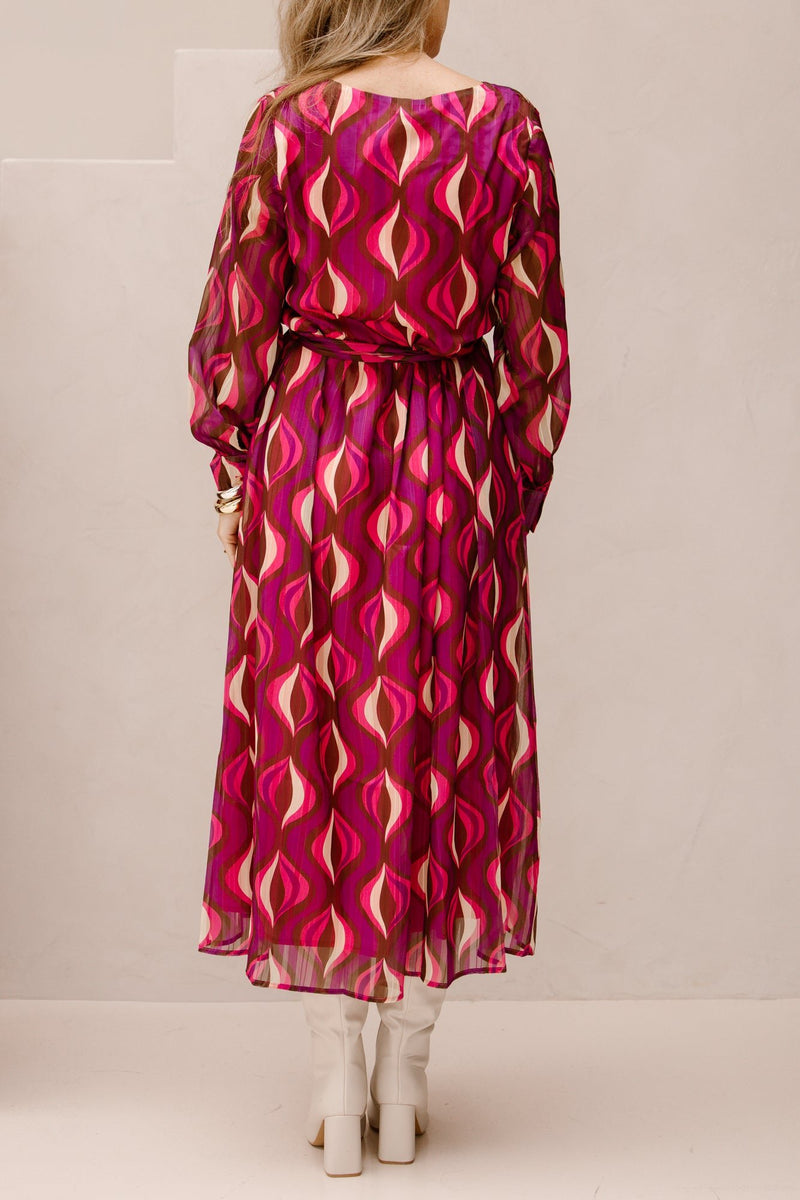 SL dress aubergine multicolour 25773 - Bij Keesje - Smashed Lemon