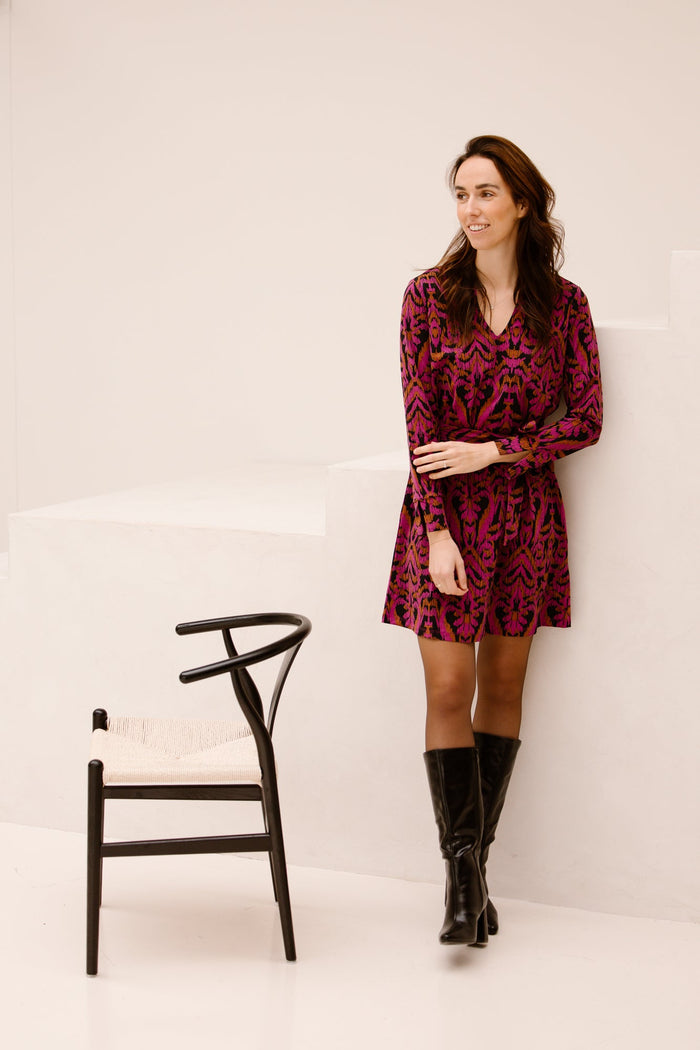 SL dress aubergine multicolour 25817 - Bij Keesje - Smashed Lemon