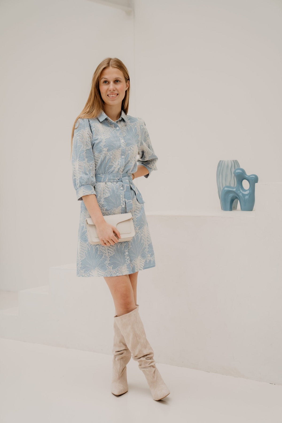SL dress lightblue/offwhite 26313 - Bij Keesje - Smashed Lemon - Jurk