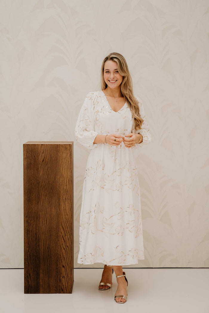 SL dress offwhite/gold 26321 - Bij Keesje - Smashed Lemon - jurk