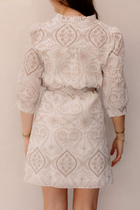 SL Dress White - Dark Sand 26132 - Bij Keesje - Smashed Lemon - Jurk