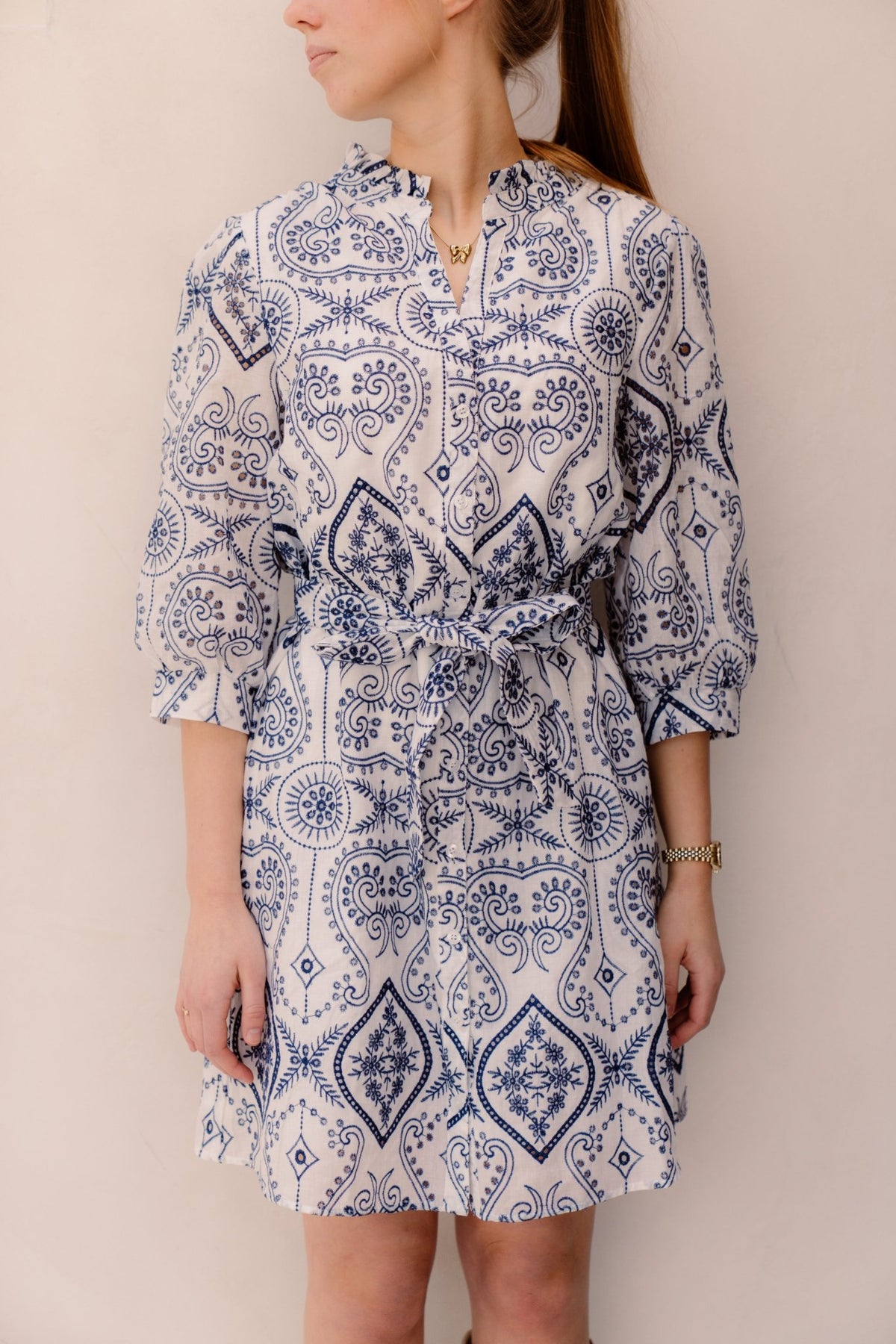 SL Dress White - Navy 26132 - Bij Keesje - Smashed Lemon - Jurk