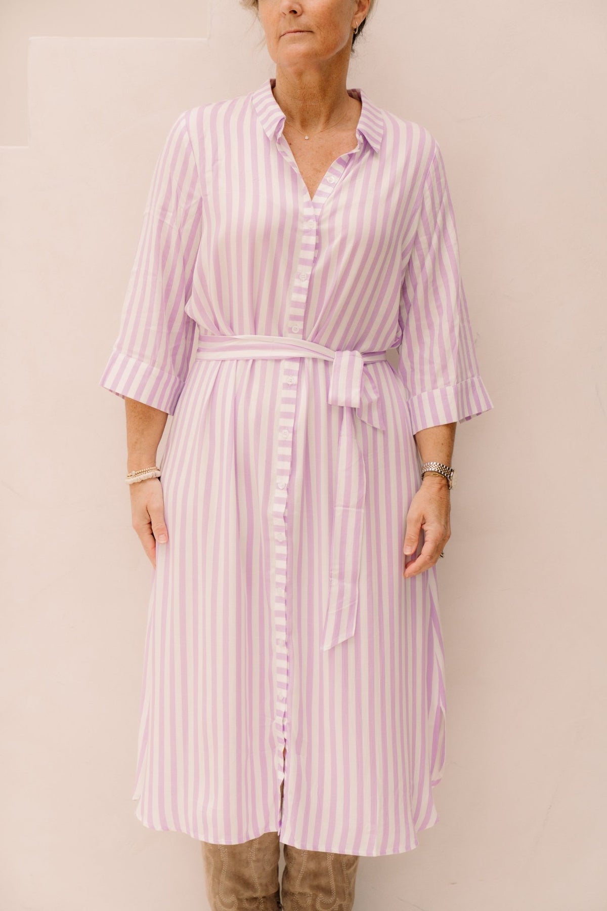 SL Japke jurk lila wit - Bij Keesje - Smashed Lemon - Jurk