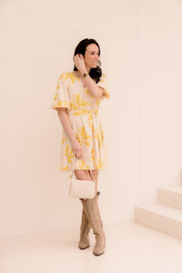 SL Jasmin jurk print geel - Bij Keesje - Smashed Lemon - Jurk