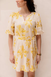 SL Jasmin jurk print geel - Bij Keesje - Smashed Lemon - Jurk