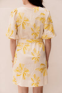 SL Jasmin jurk print geel - Bij Keesje - Smashed Lemon - Jurk