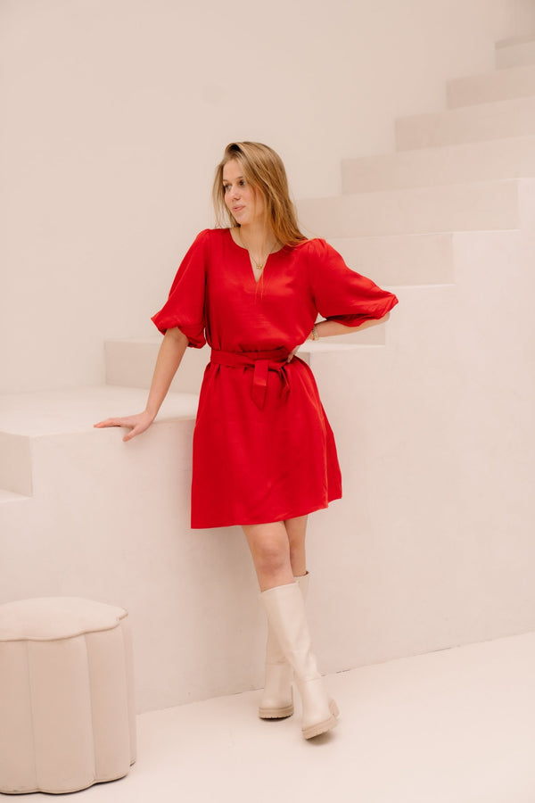 SL Jessica jurk rood - Bij Keesje - Smashed Lemon - Jurk