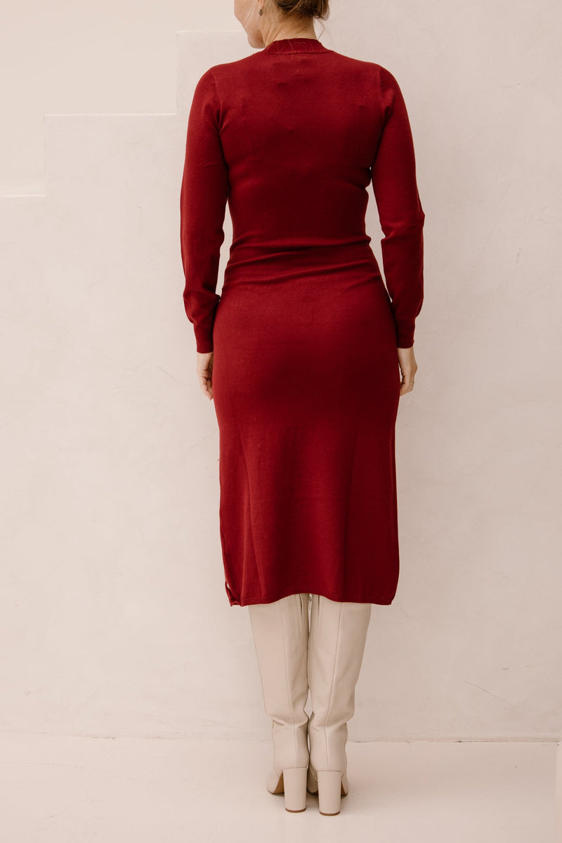 SL knit dress 25503 bordeaux - Bij Keesje - Smashed Lemon
