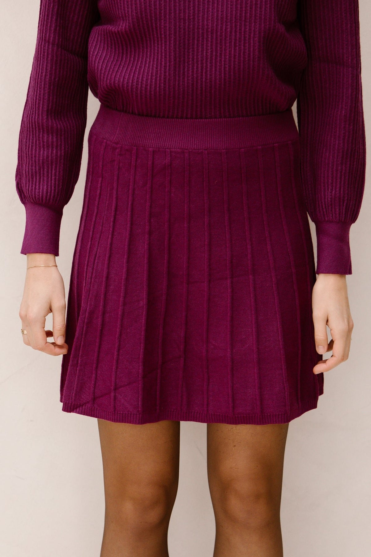 SL knit skirt aubergine 25744 - Bij Keesje - Smashed Lemon