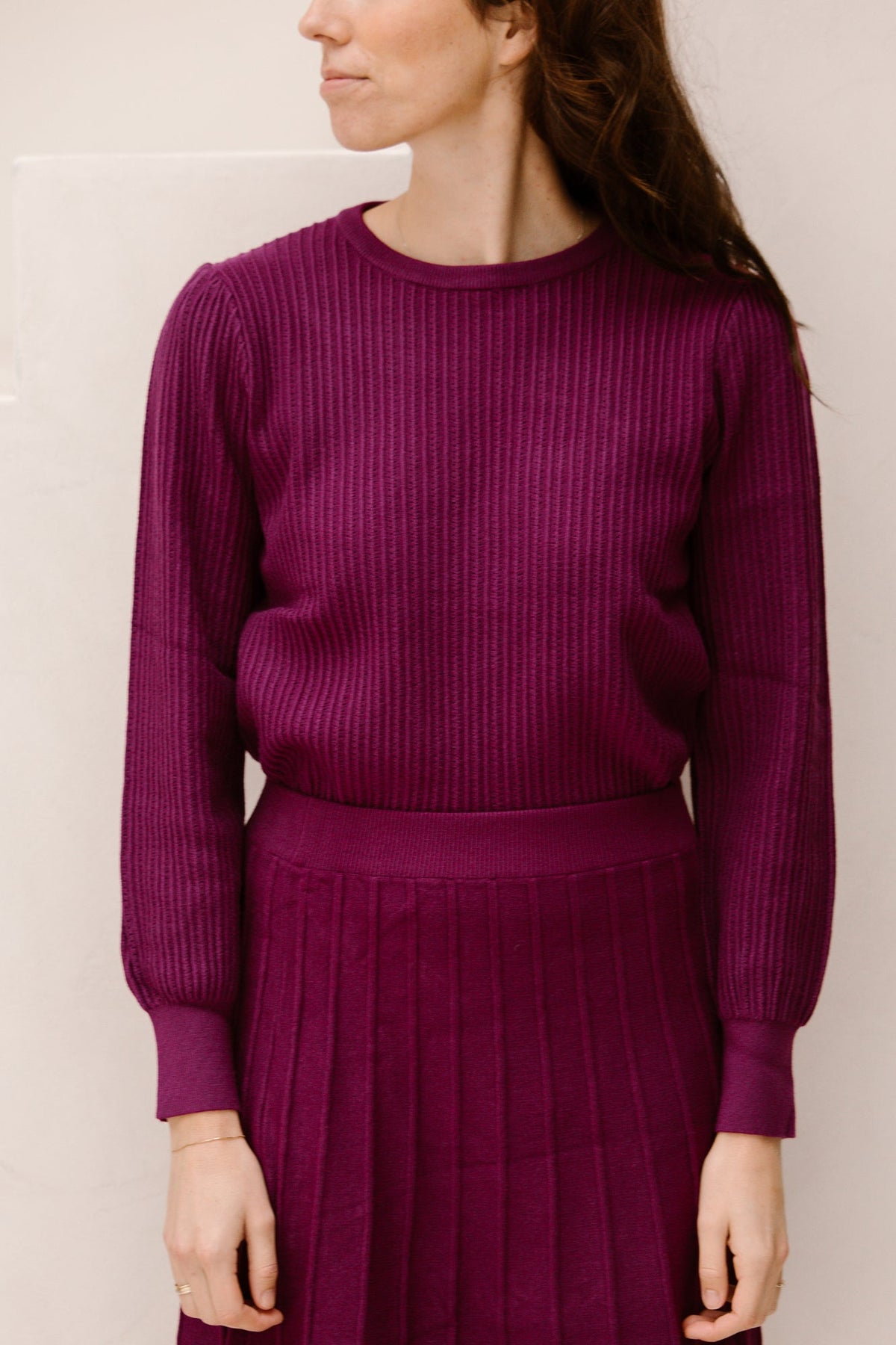 SL knit top aubergine 25743 - Bij Keesje - Smashed Lemon