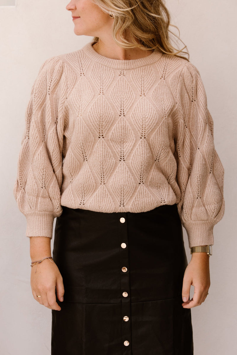 SL Knit top camel 25500 - Bij Keesje - Smashed Lemon