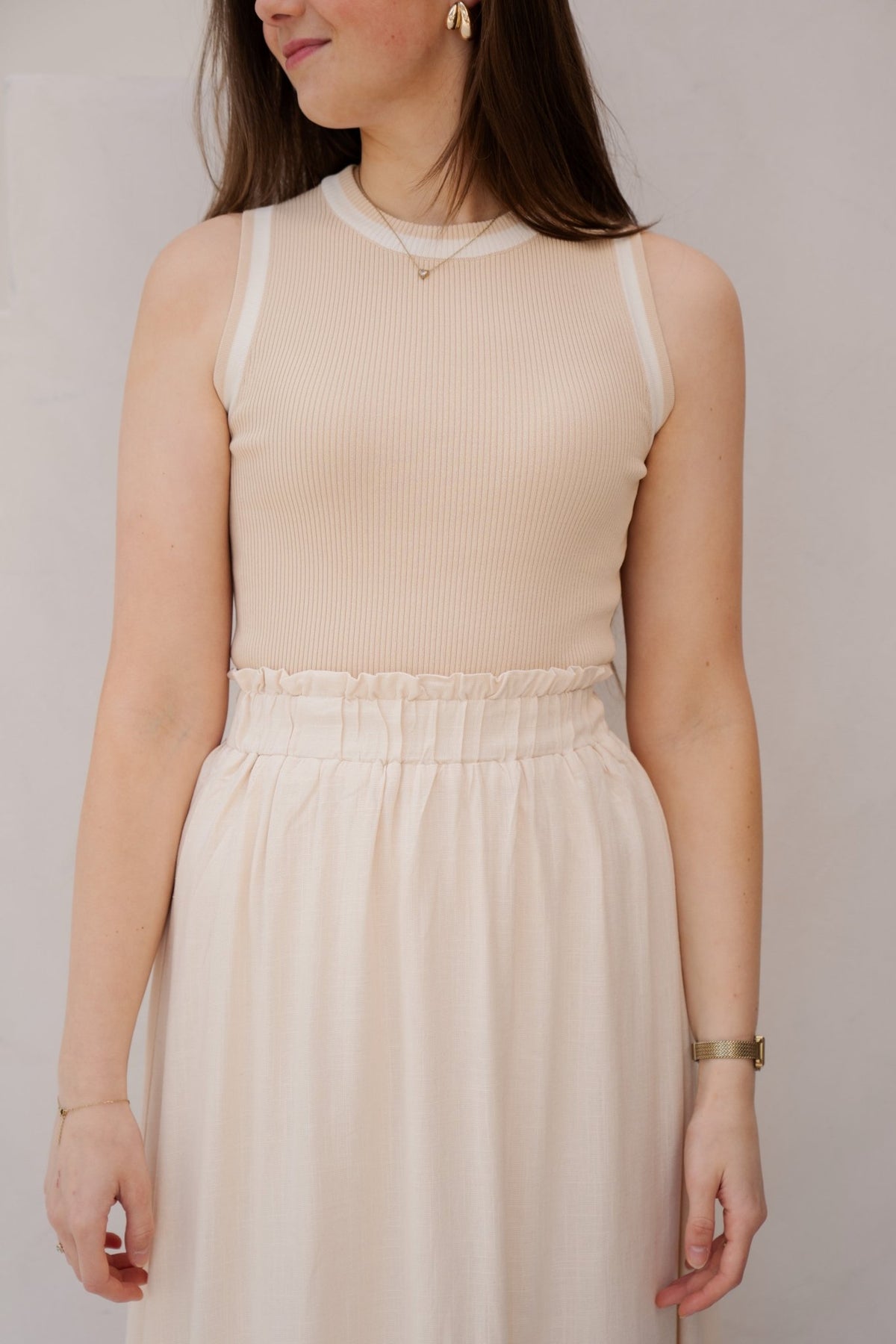 SL Knit Top Dark Sand - Off White 26350 - Bij Keesje - Smashed Lemon - Jurk