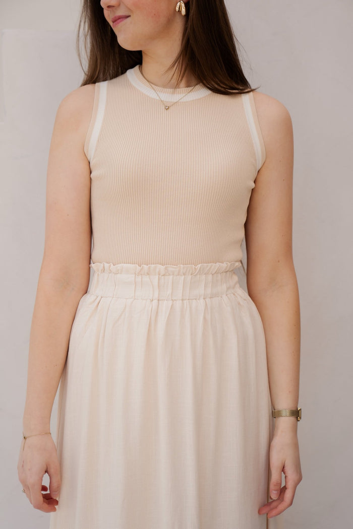 SL Knit Top Dark Sand - Off White 26350 - Bij Keesje - Smashed Lemon - Jurk