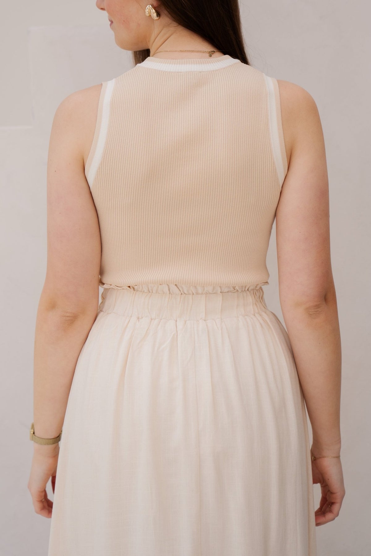 SL Knit Top Dark Sand - Off White 26350 - Bij Keesje - Smashed Lemon - Jurk