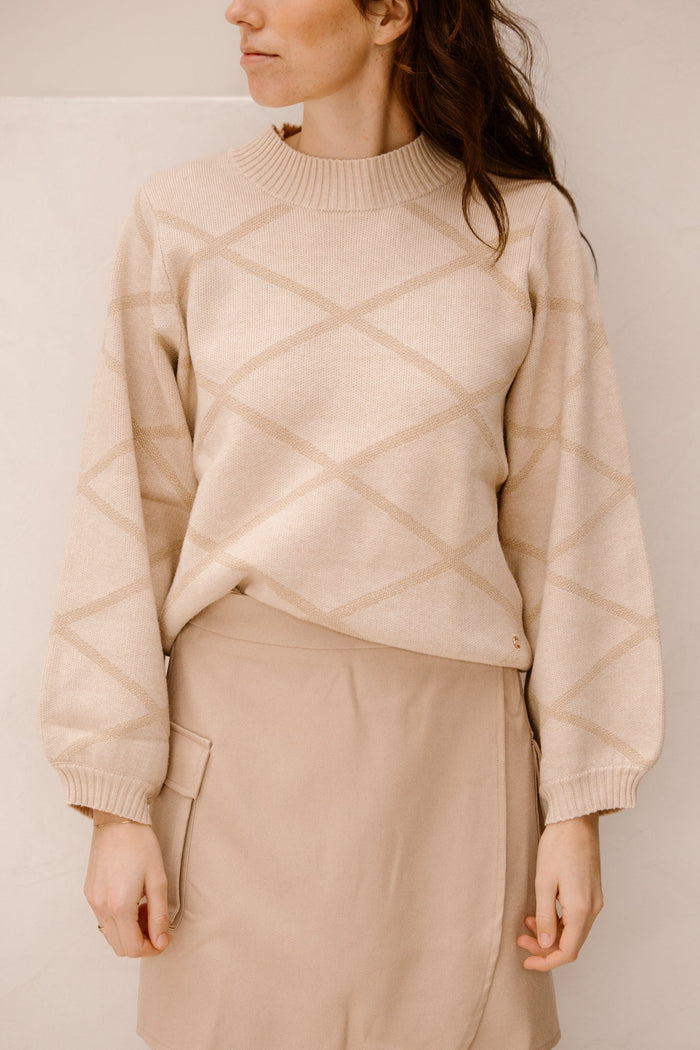 SL knit top sand/gold 25738 - Bij Keesje - Smashed Lemon