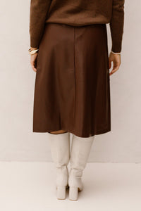 SL Skirt leather brown 26565 - Bij Keesje - Smashed Lemon - rok