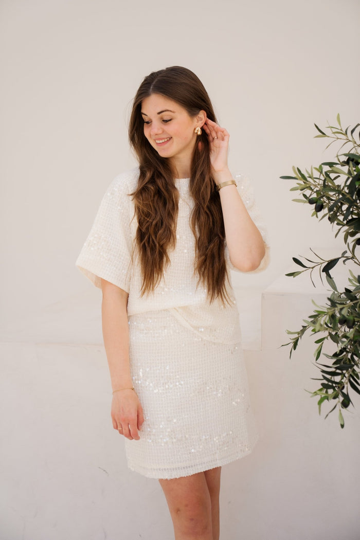 SL skirt off - white / silver 26323 - Bij Keesje - Smashed Lemon - rok
