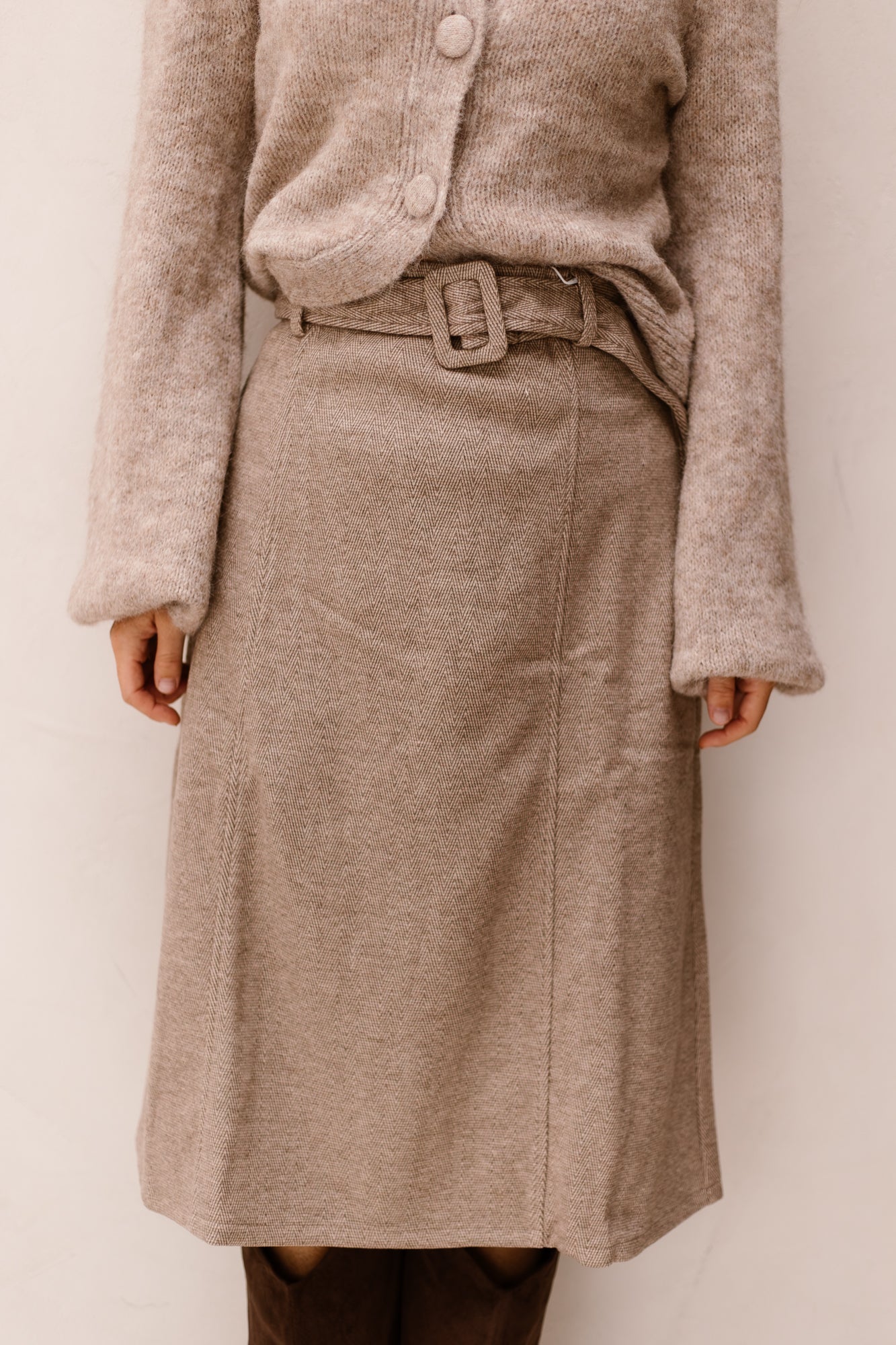 SL Skirt print taupe - 26572 - Bij Keesje - Smashed Lemon - rok