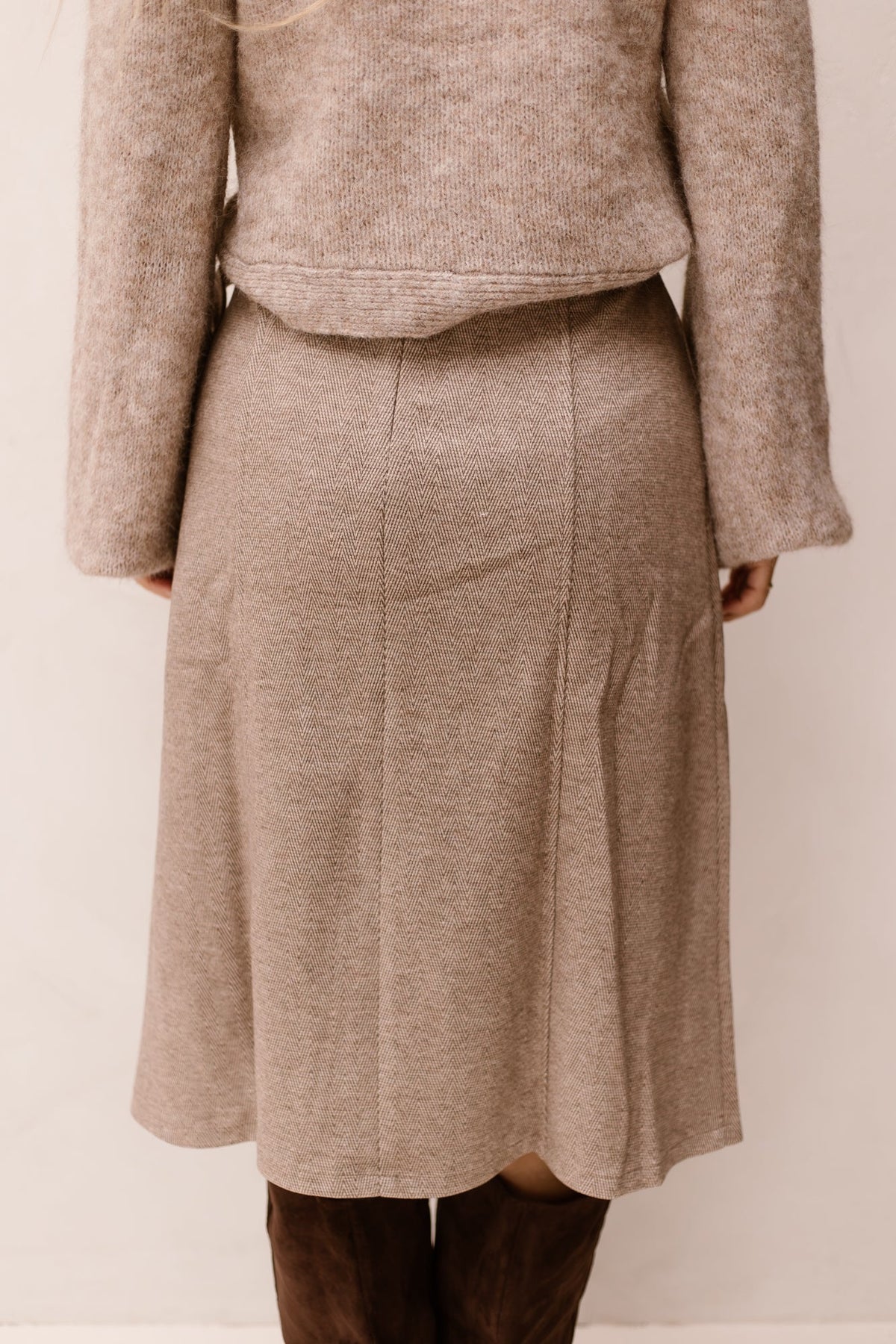 SL Skirt print taupe - 26572 - Bij Keesje - Smashed Lemon - rok