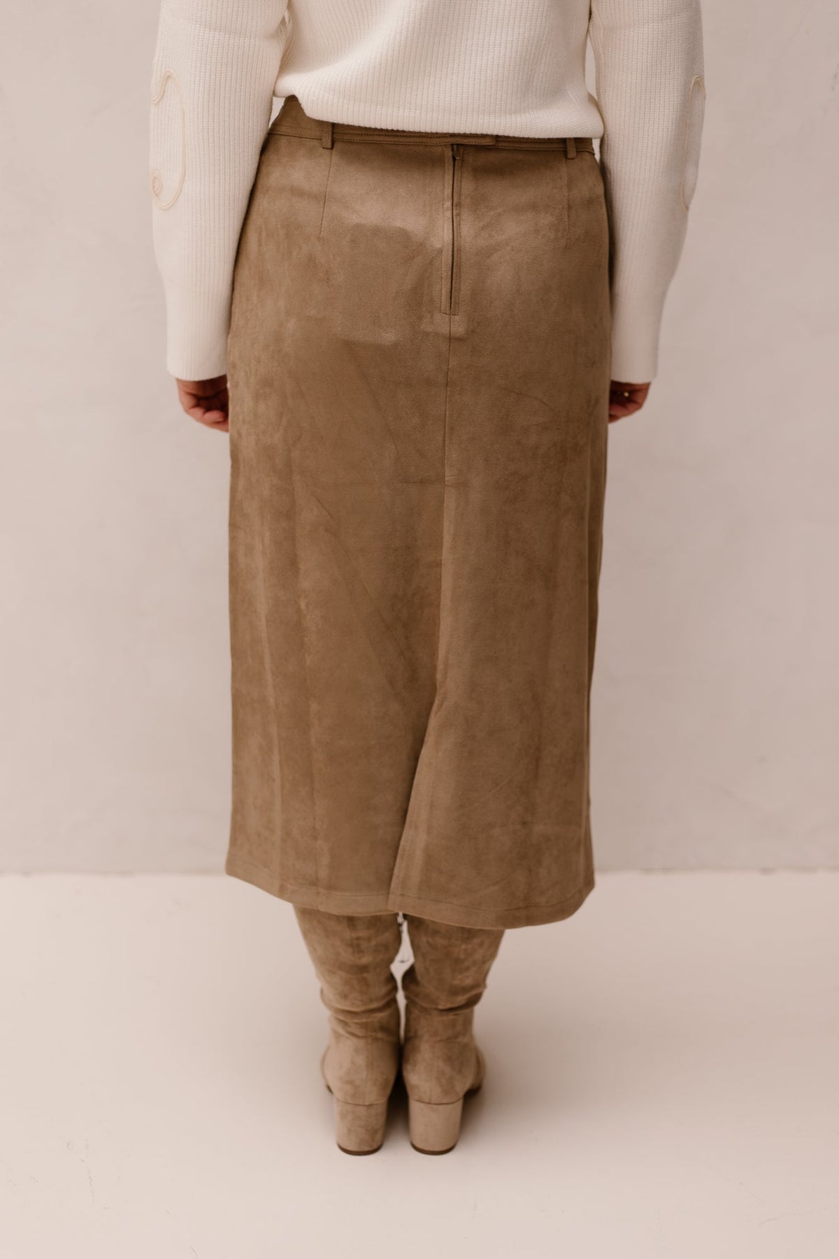 SL Skirt suede taupe - 26569 - Bij Keesje - Smashed Lemon - rok