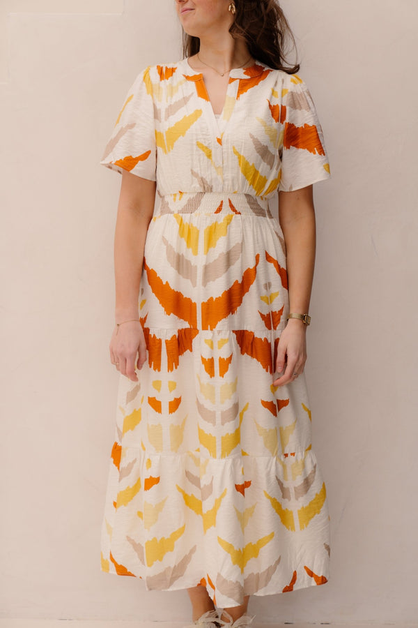 Smashed Lemon dress white - yellow 26017 - Bij Keesje - Smashed Lemon - Jurk