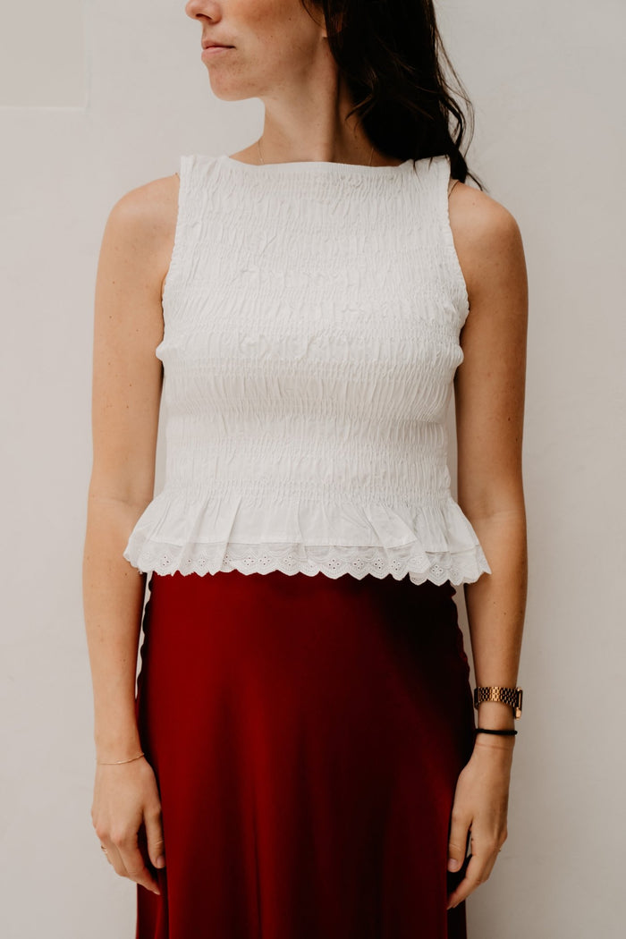 Smock top wit - Bij Keesje - Bij Keesje - Top