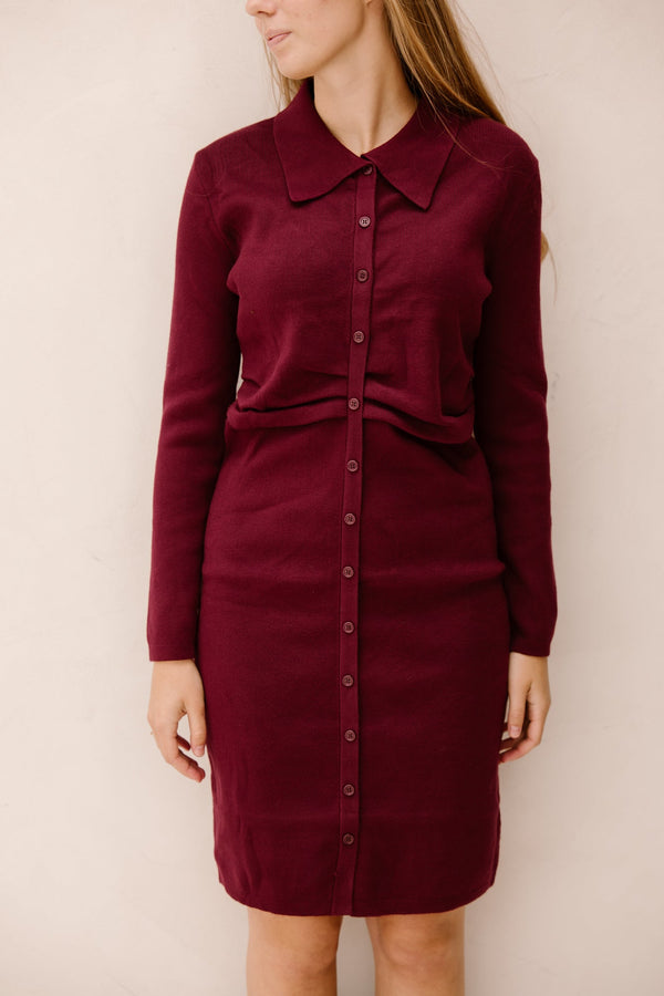 Sofie dress burgundy - Bij Keesje - Bij Keesje