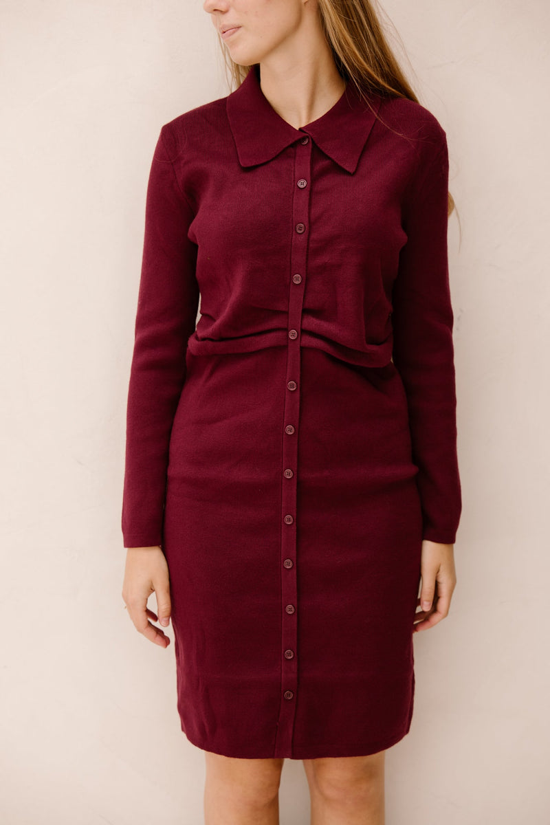 Sofie dress burgundy - Bij Keesje - Bij Keesje