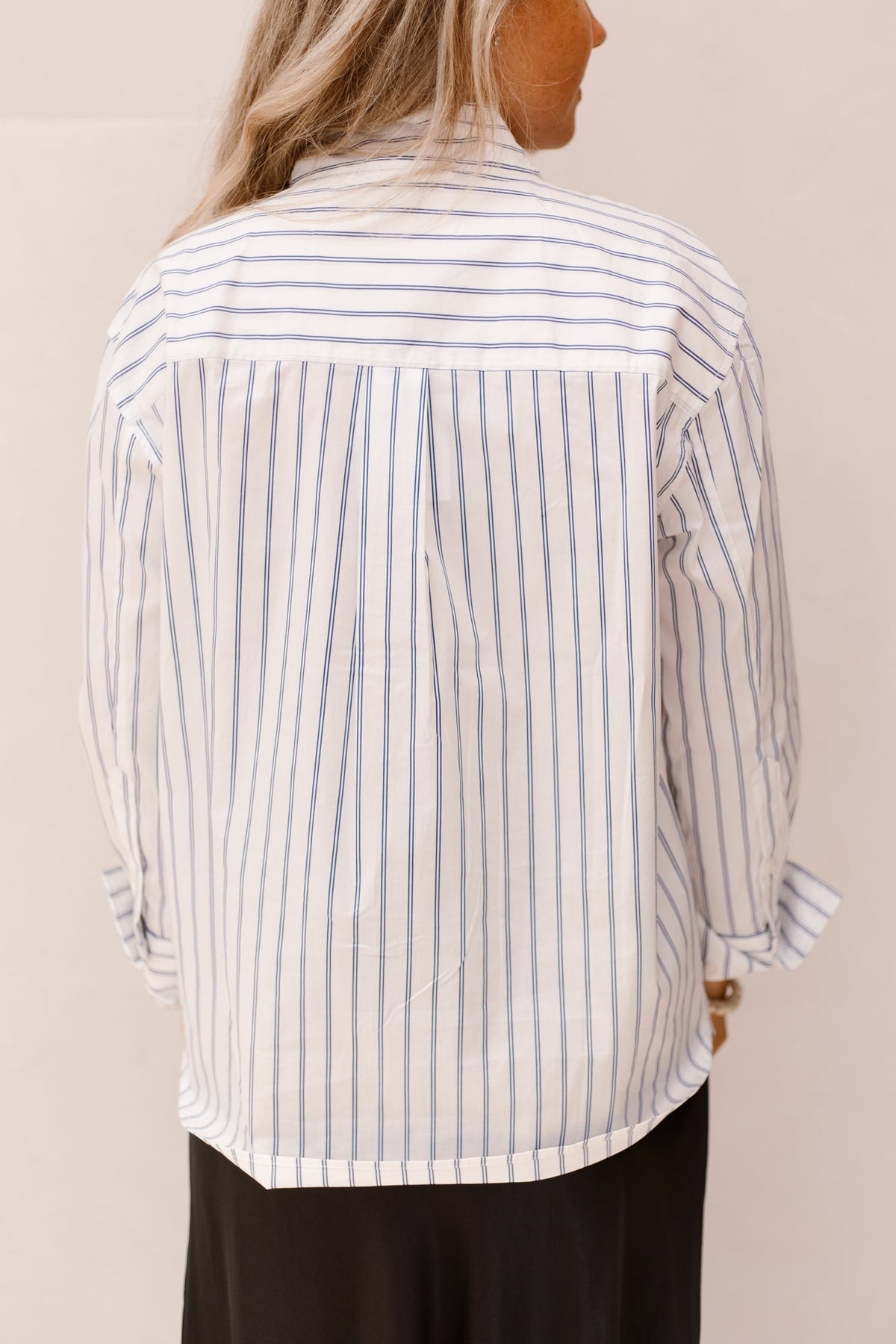 SomoCC Stripe Funnel Neck Shirt White - Bij Keesje - Co'couture - Blouse