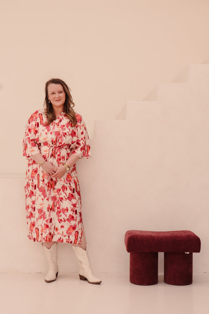 Soraya dress Sand/Grape - Bij Keesje - exxcellent - Jurk