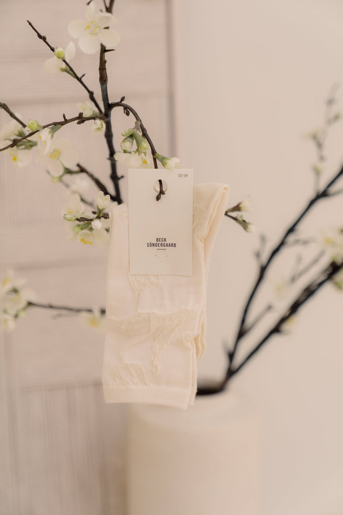 Stencia Cotta Sock - birch white - Bij Keesje - Becksöndergaard - Sokken