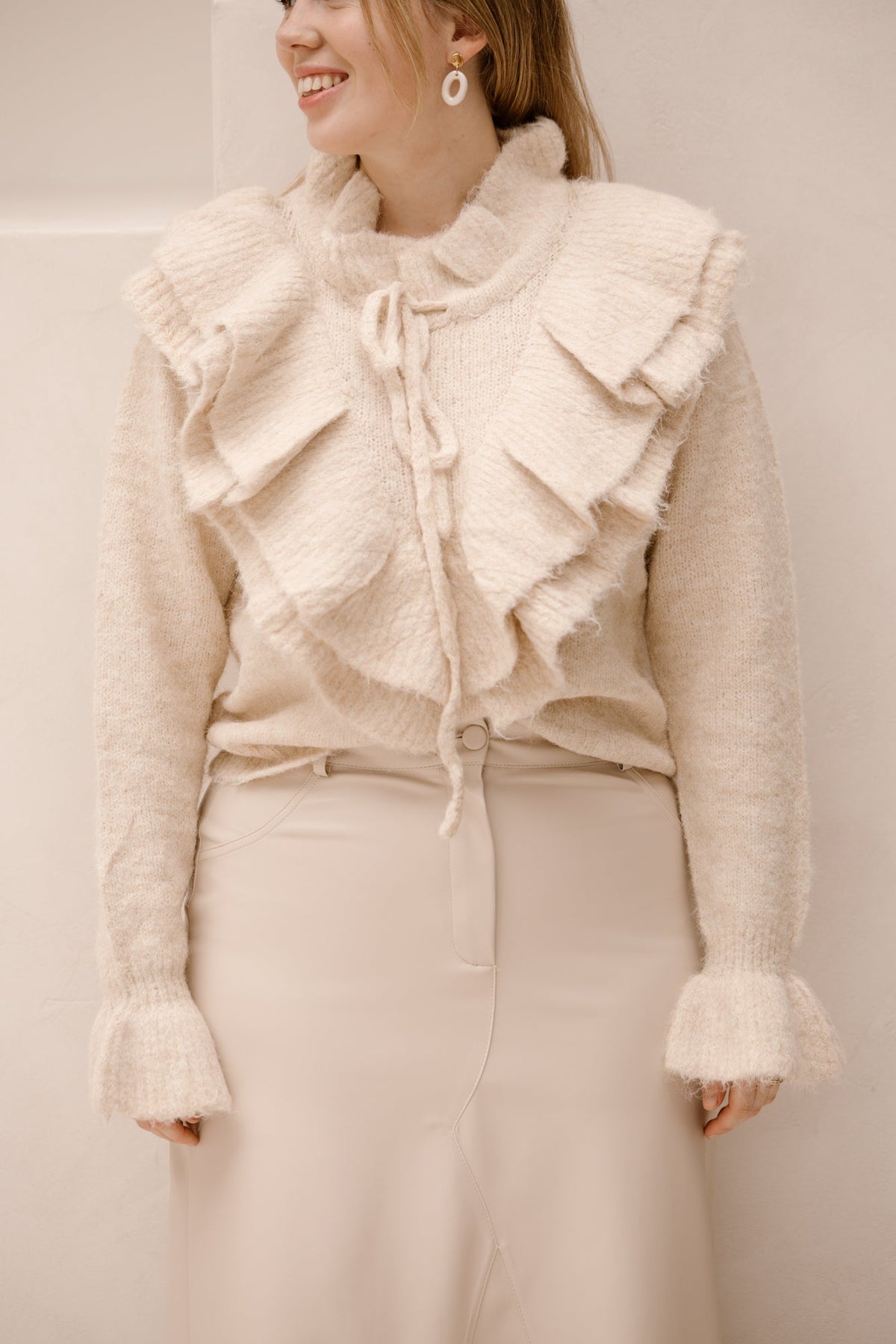 Strik sweater beige - Bij Keesje - Bij Keesje