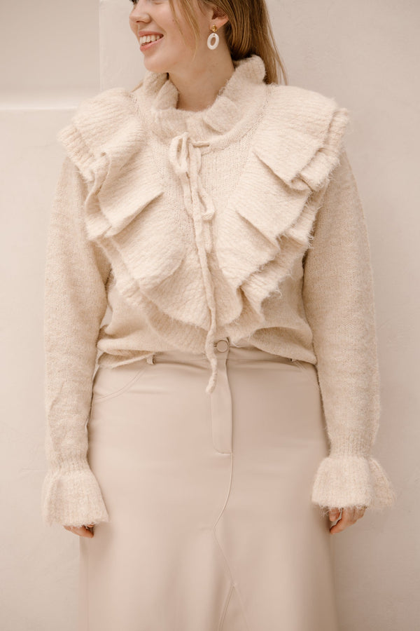 Strik sweater beige - Bij Keesje - Bij Keesje