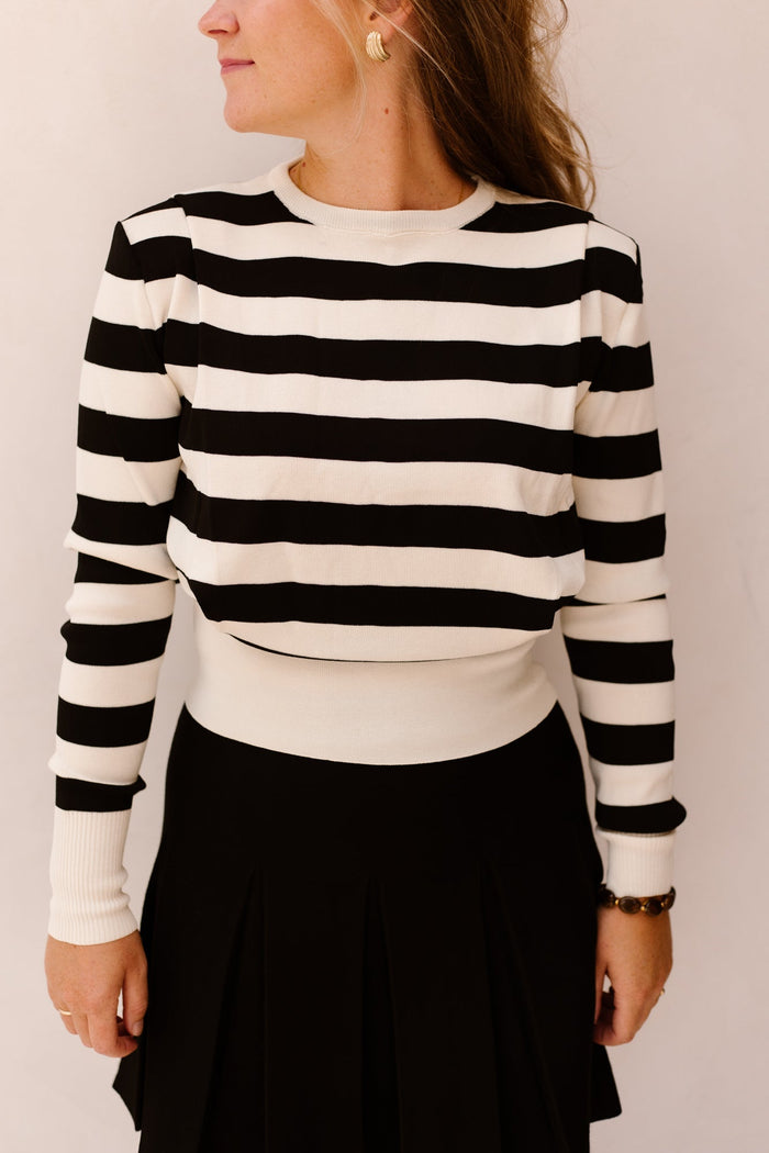 Stripes top black-creme - Bij Keesje - Bij Keesje - Top