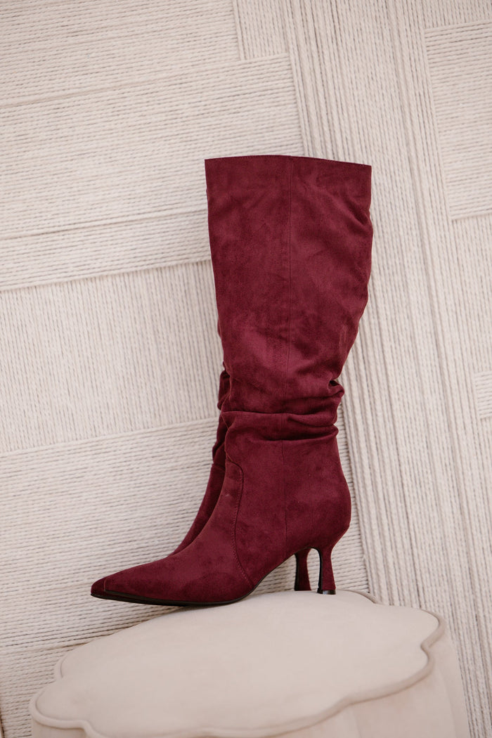 Suedine laars bordeaux - Bij Keesje - Bij Keesje