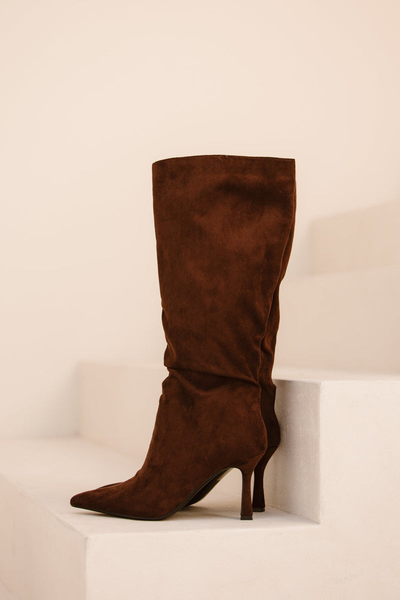 Suedine laars dark brown - Bij Keesje - Bij Keesje